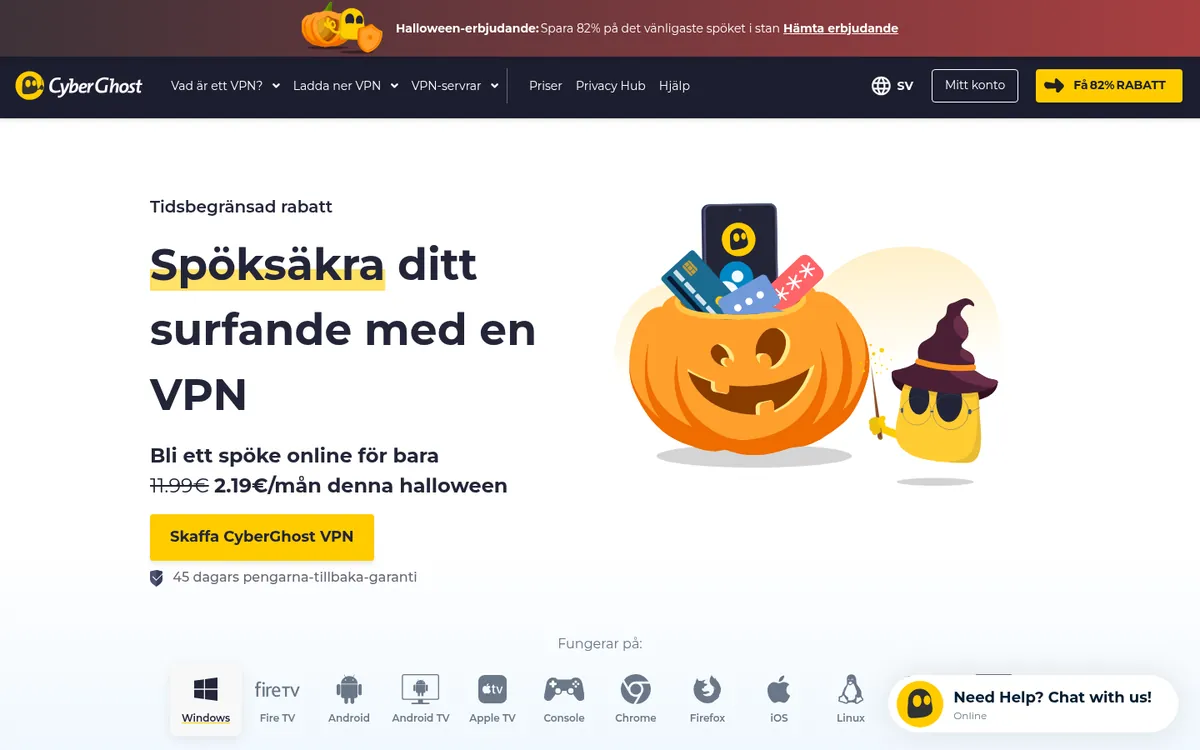 CyberGhosts startsida på datorn – i vår jämförelse av bästa VPN