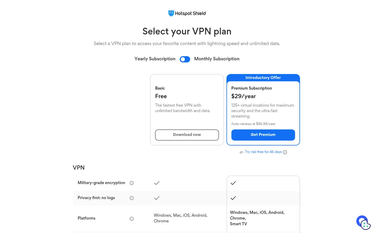 Hotspot Shields sida med priser – i vår jämförelse av bästa VPN